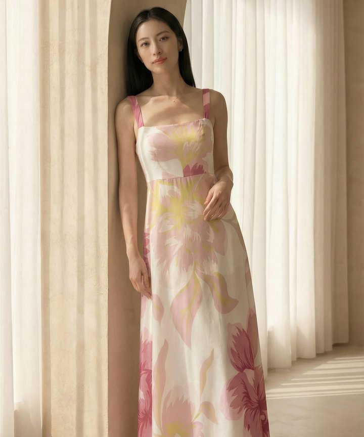 [HVVCNY2026] Wisteria Floral Maxi - Pale Pink