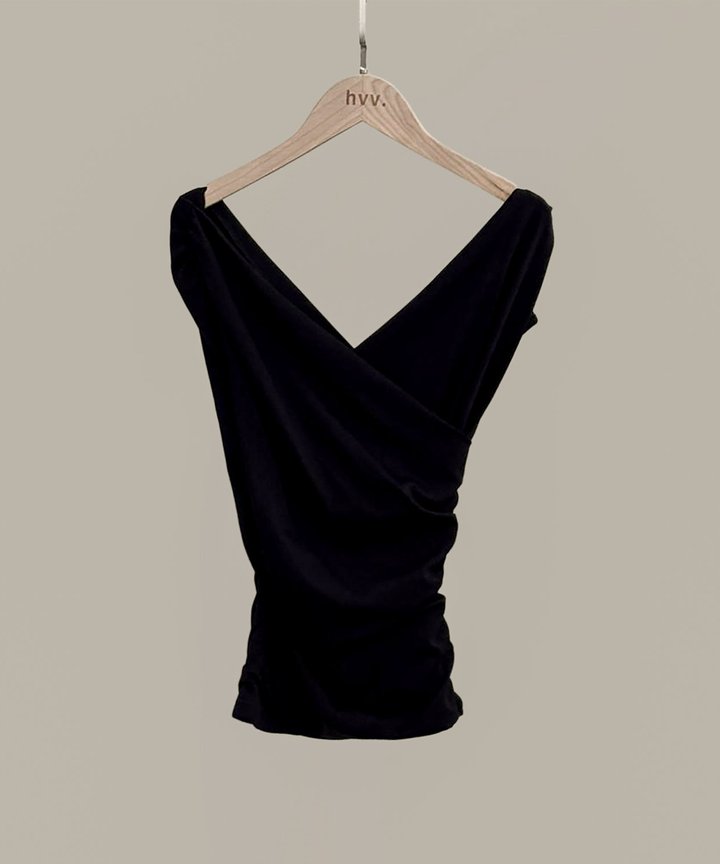 Kerrine Ruched Top - Black
