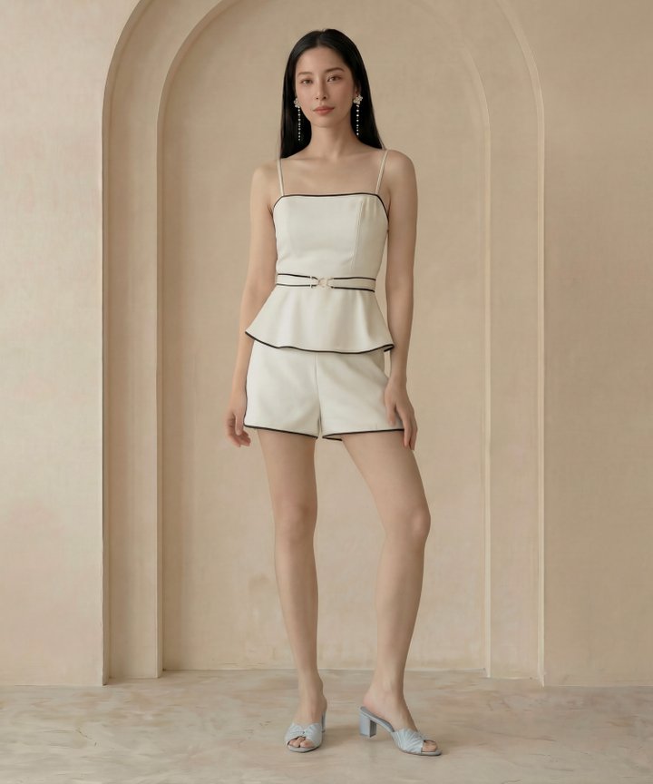 [HVVCNY2026] Papillon High Waist Shorts - White