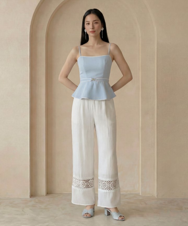 [HVVCNY2026] Papillon Peplum Top - Pale Blue
