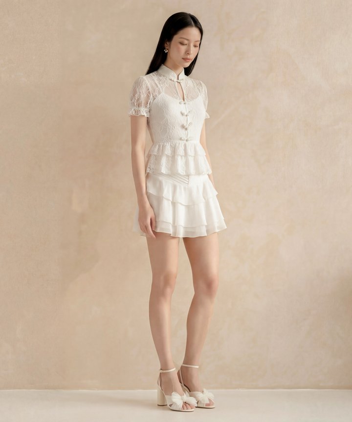 [HVVCNY2026] Cyprus Lace Peplum Top - White