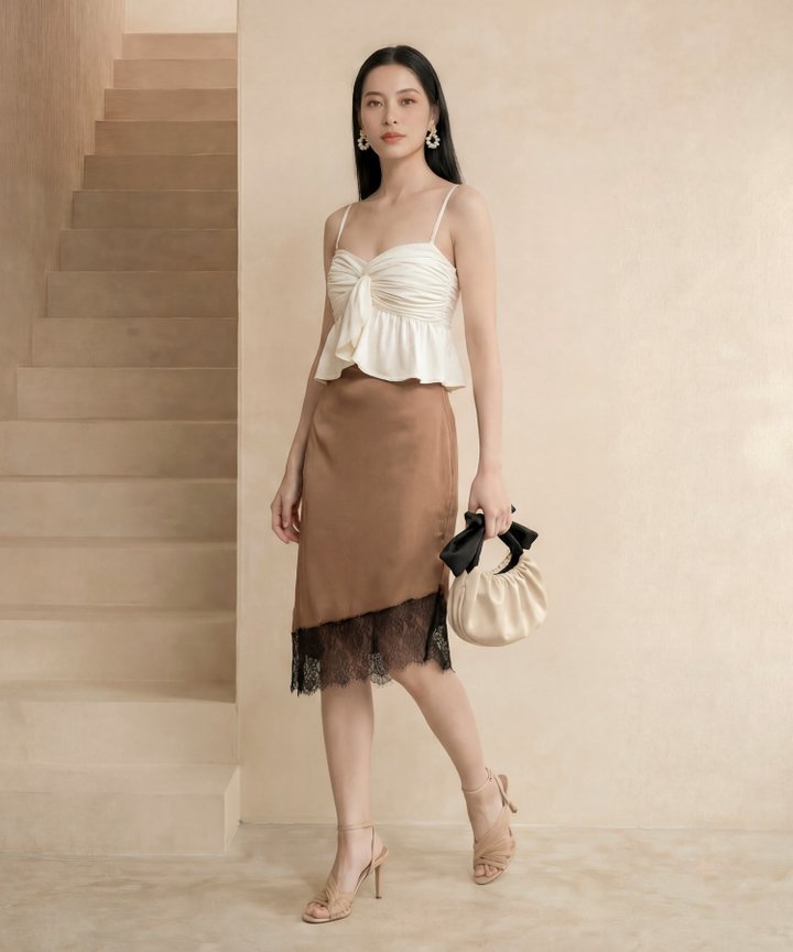 [HVVCNY2026] Dawn Ruched Babydoll Top - Vanilla