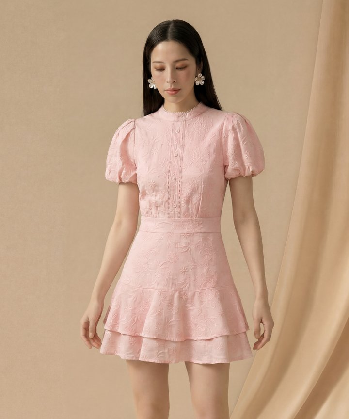 [HVVCNY2026] Eliza Embroidered Playsuit - Pink