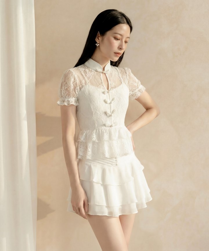 [HVVCNY2026] Elliott Tiered Skorts - White