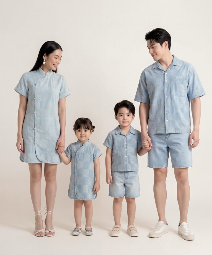 [HVVCNY2026] (KIDS) Monogram Denim Shirt - Light Wash