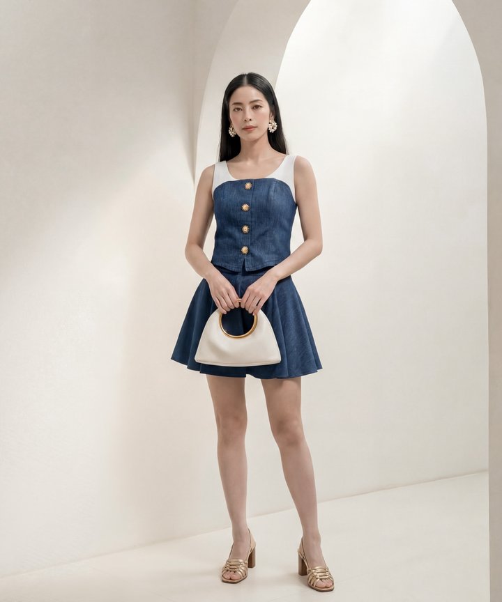 [HVVCNY2026] Juno Denim Skorts - Dark Wash