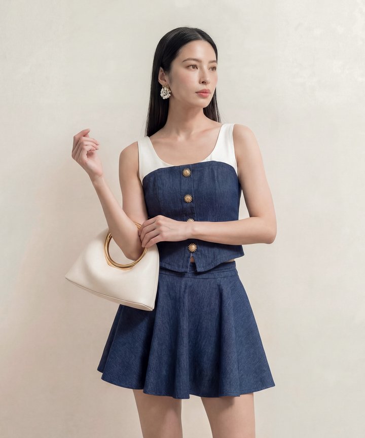 [HVVCNY2026] Juno Denim Bustier - Dark Wash