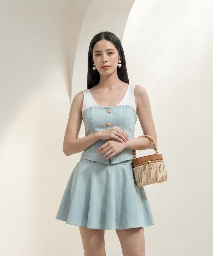 [HVVCNY2026] Juno Denim Skorts - Light Wash