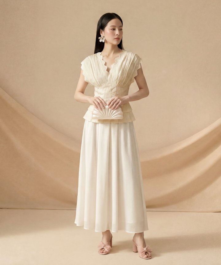 [HVVCNY2026] Katrina Eyelet Top - Cream