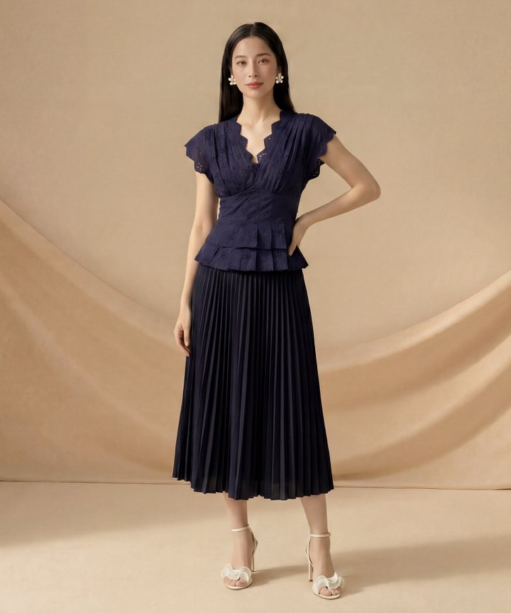 [HVVCNY2026] Katrina Eyelet Top - Navy