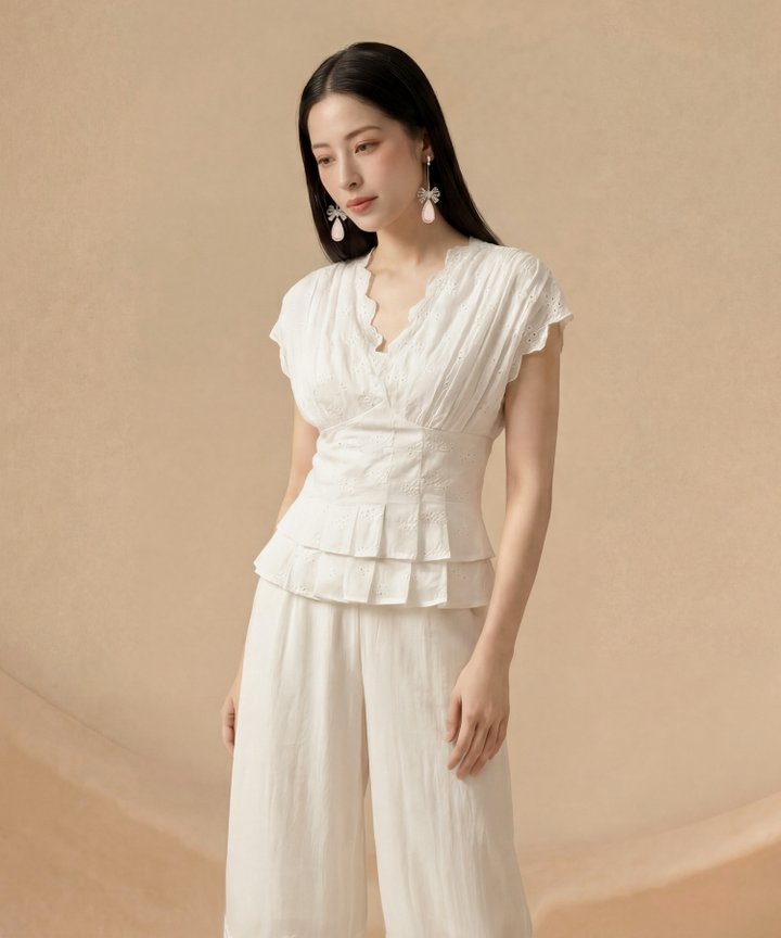 [HVVCNY2026] Katrina Eyelet Top - White