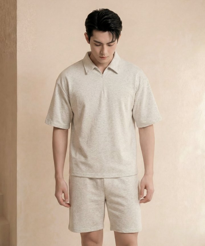 [HVVCNY2026] (MENS) Essentials Drawstring Shorts - Heather Grey