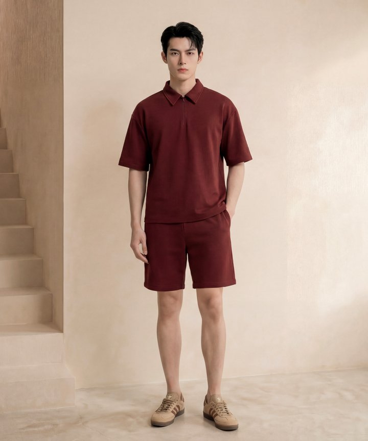 [HVVCNY2026] (MENS) Essentials Drawstring Shorts - Wine
