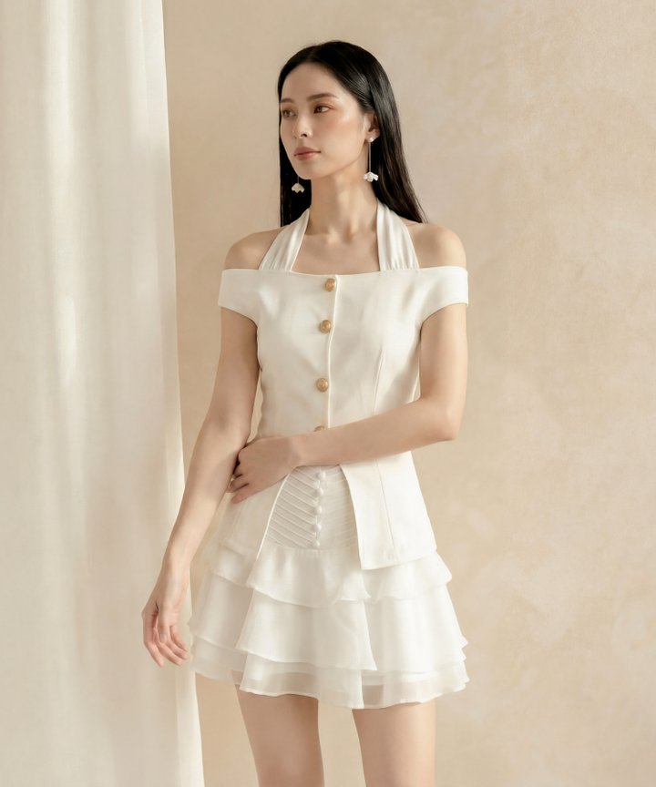 [HVVCNY2026] Nightingale Contrast Blouse - White