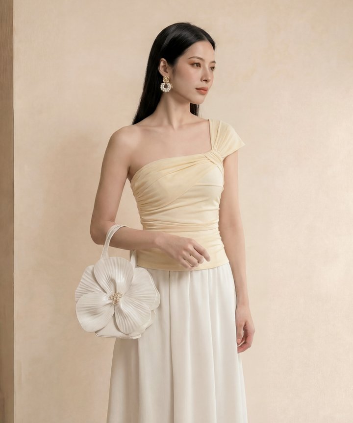 [HVVCNY2026] Starry Ruched Top - Mute Gold