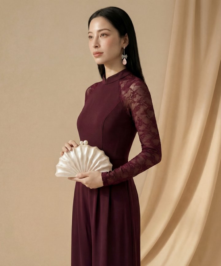 [HVVCNY2026] Valencia Lace Jumpsuit - Burgundy