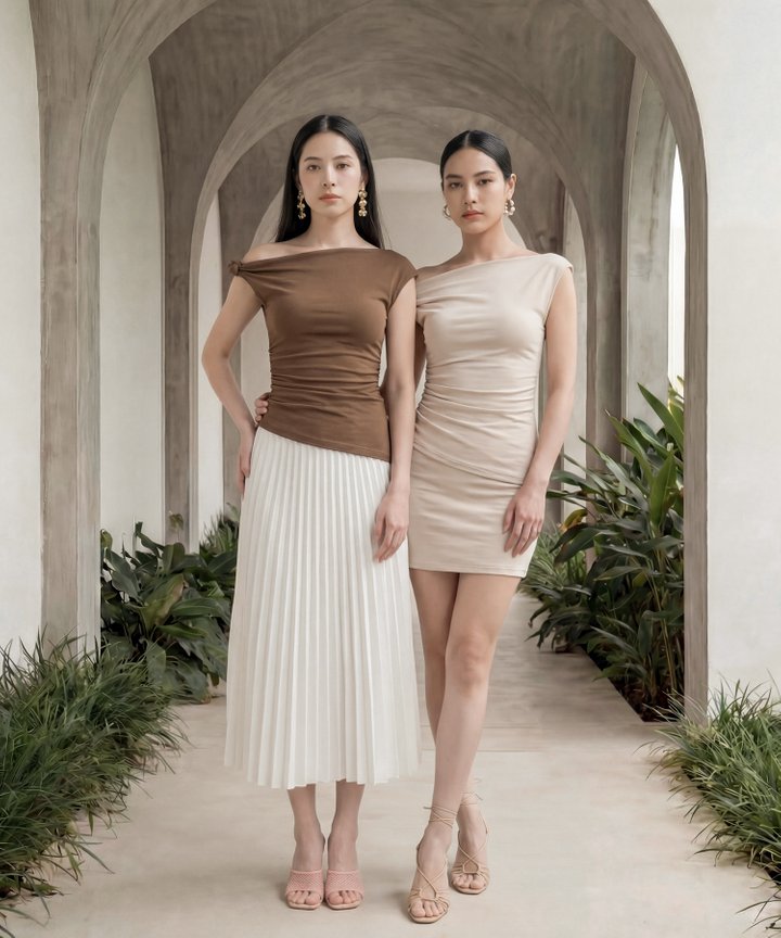 Delle Pleated Skirt - White