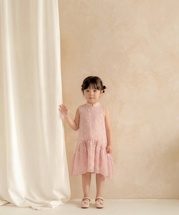 [HVVCNY2026] (KIDS) Marmalade Textured Dress - Rose Pink