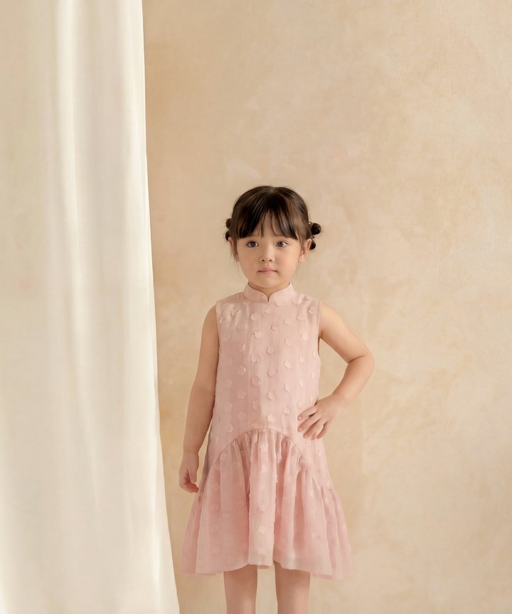 [HVVCNY2026] (KIDS) Marmalade Textured Dress - Rose Pink