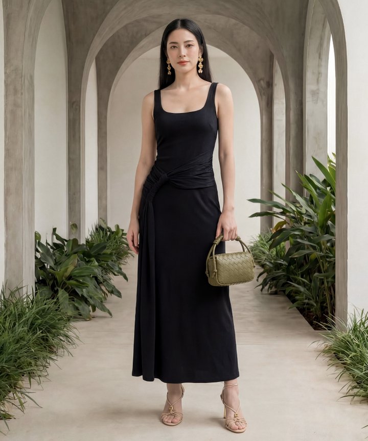 [HVVCNY2026] Mykonos Knotted Maxi - Black