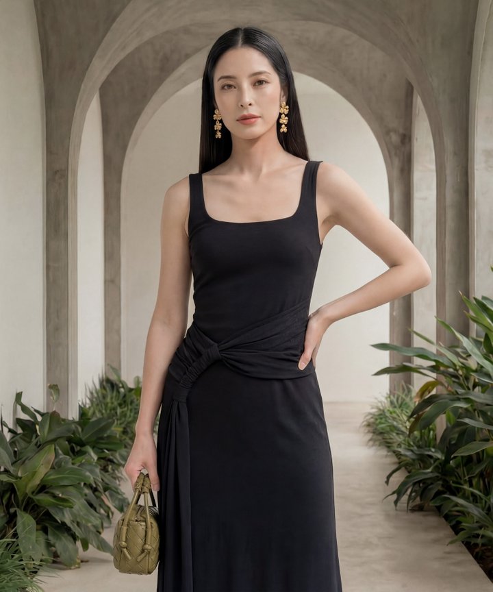 [HVVCNY2026] Mykonos Knotted Maxi - Black