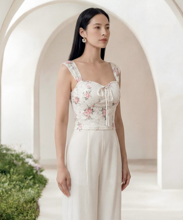 [HVVCNY2026] Rose Lace Bustier - Pink