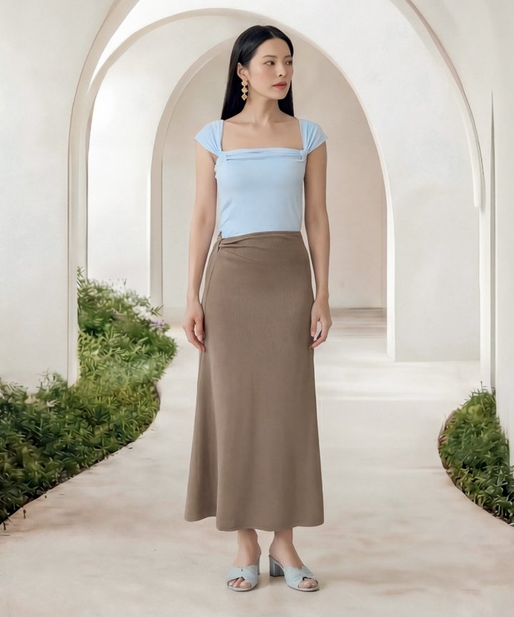 [HVVCNY2026] Roselle Ruched Top - Pale Blue