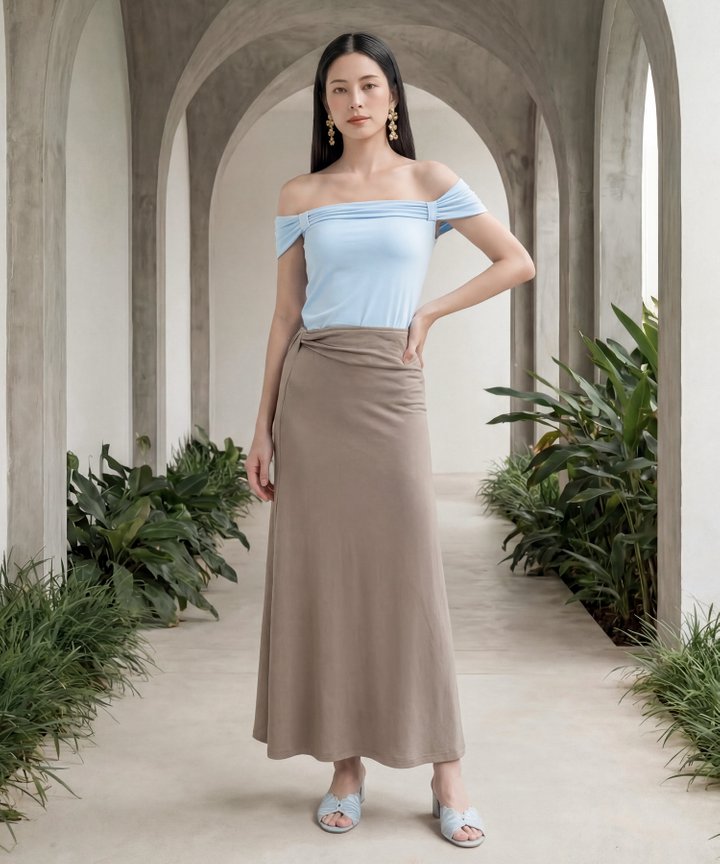 [HVVCNY2026] Roselle Ruched Top - Pale Blue
