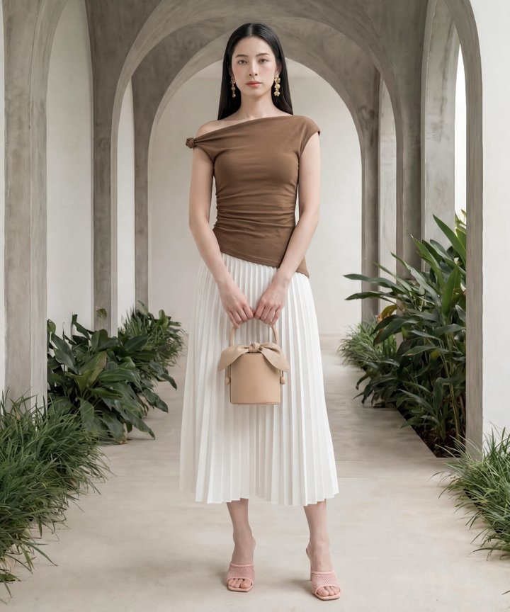 [HVVCNY2026] Tannery Ruched Top - Chocolate