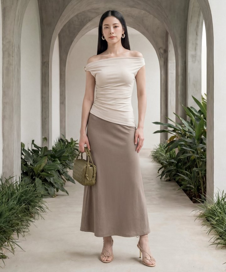 [HVVCNY2026] Uma Maxi Skirt - Stone Grey