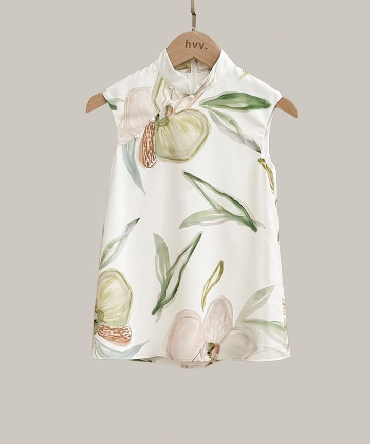 [HVVCNY2026] (KIDS) Waterlily Cheongsam Mini - White