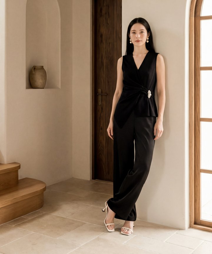 Baguette Relaxed Pants - Black