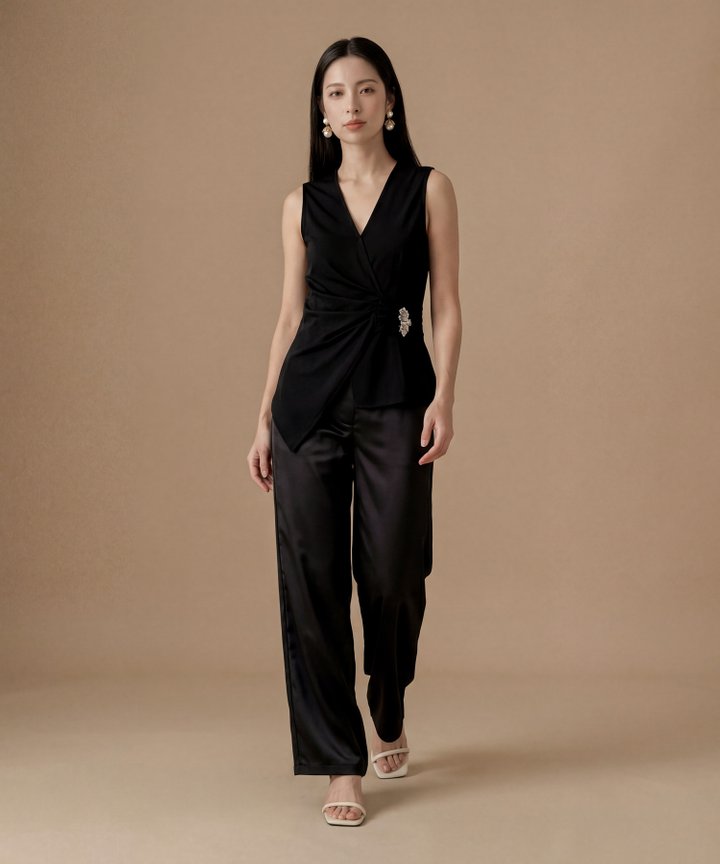 Baguette Relaxed Pants - Black