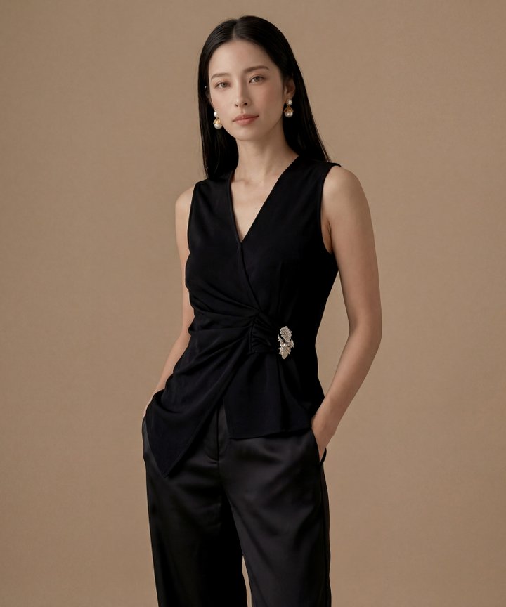 Suri Wrap Blouse - Black