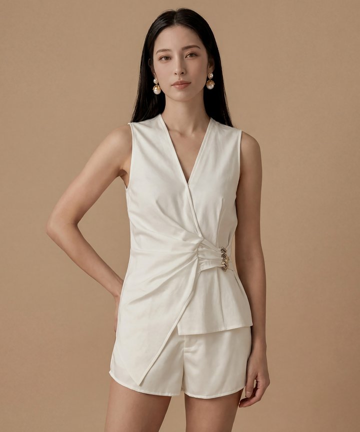 Cherie High Waist Shorts - White