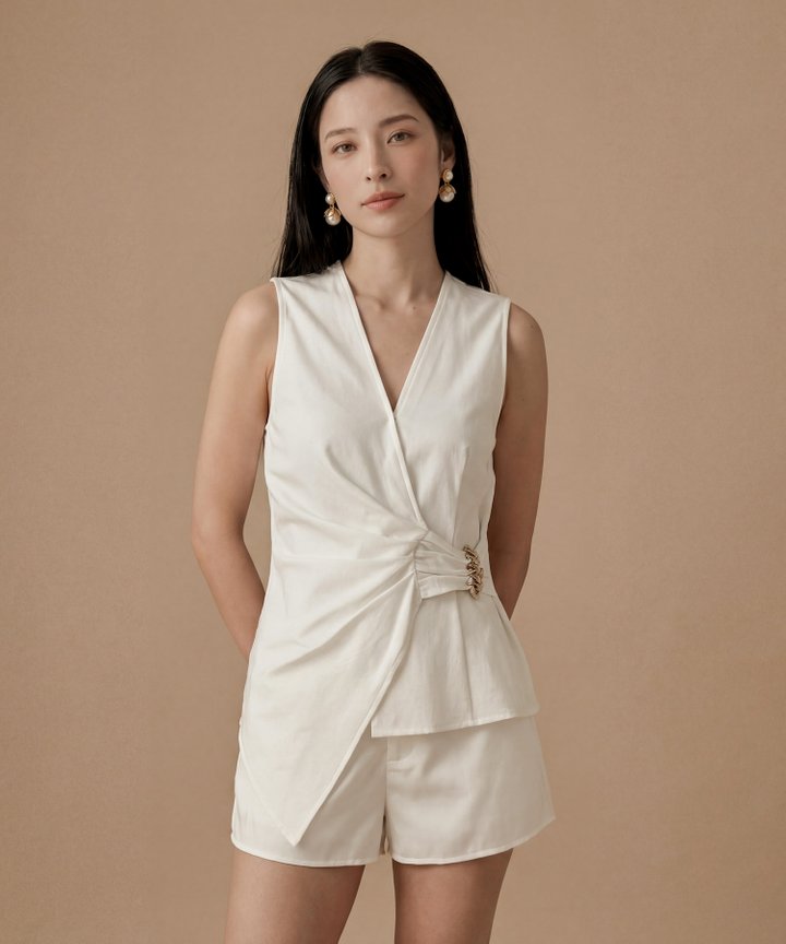 Cherie High Waist Shorts - White