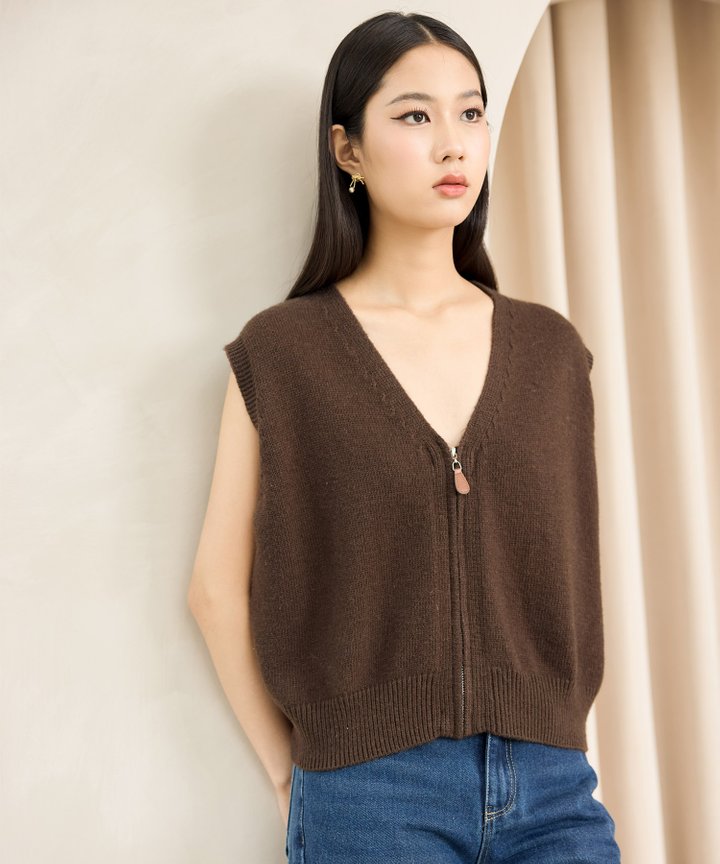 Biscotti Knit Vest - Espresso