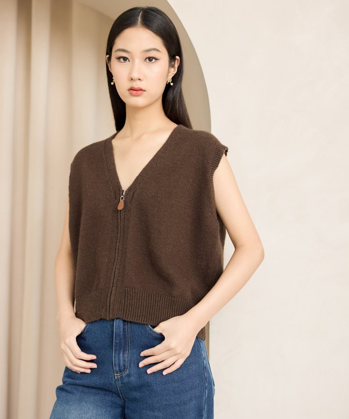 Biscotti Knit Vest - Espresso