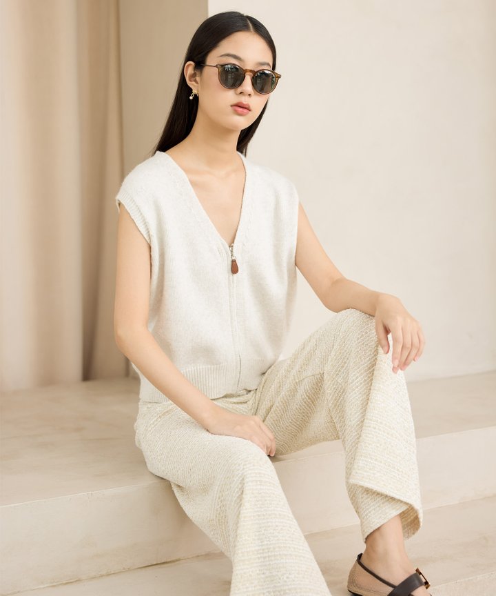 Biscotti Knit Vest - Oat
