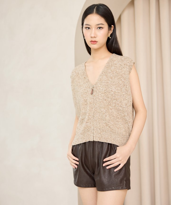 Biscotti Knit Vest - Taupe
