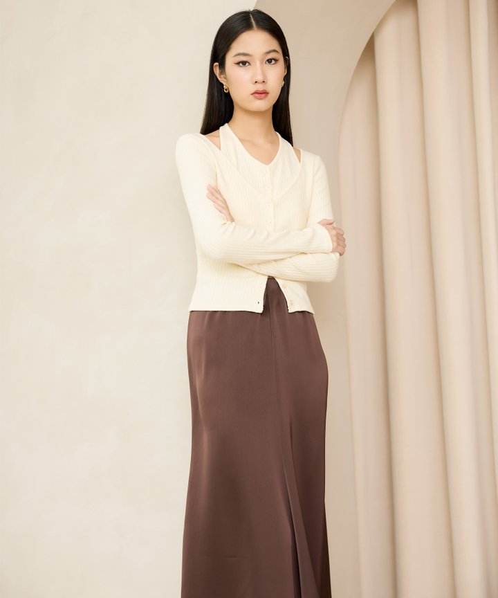 Calista Overlay Top - Ivory