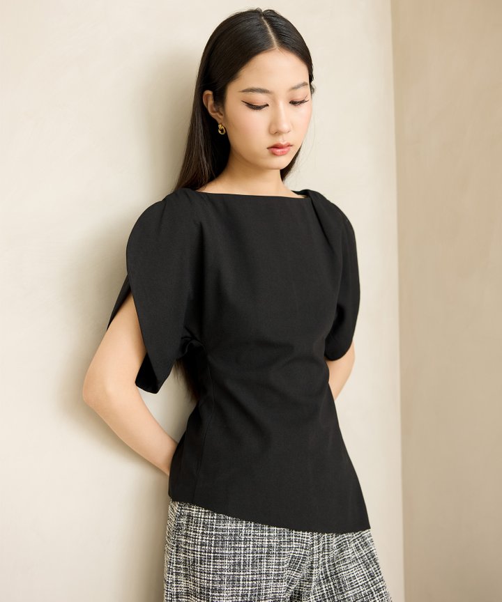 Estee Asymmetrical Blouse - Black