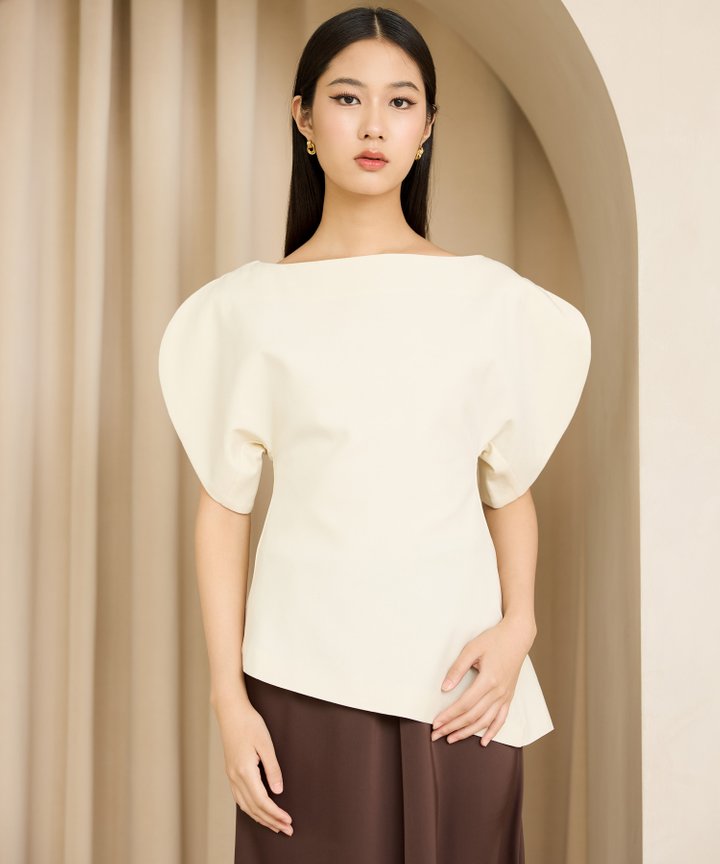 Estee Asymmetrical Blouse - Ivory