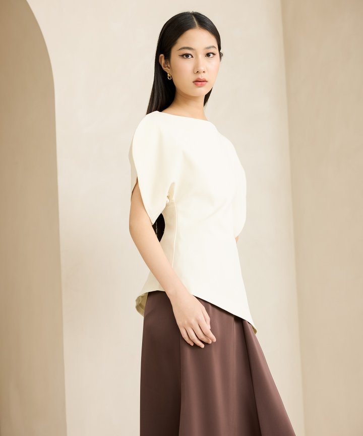Estee Asymmetrical Blouse - Ivory