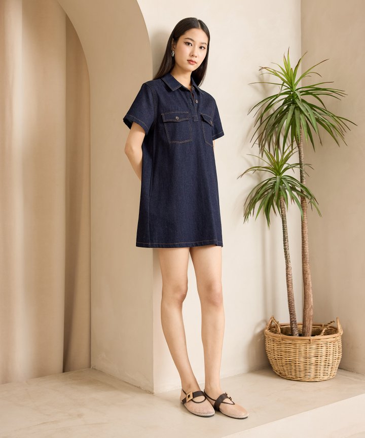 Jamie Denim Shirtdress - Midnight Blue