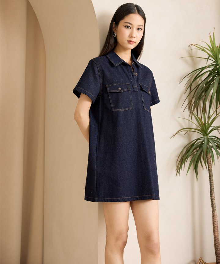 Jamie Denim Shirtdress - Midnight Blue
