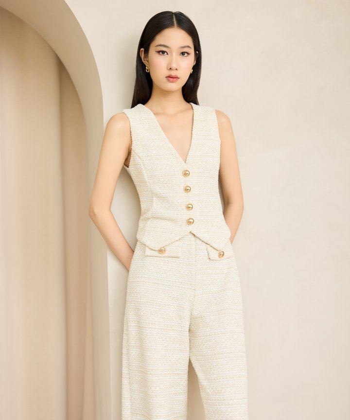 Londoner Military Vest - Cream