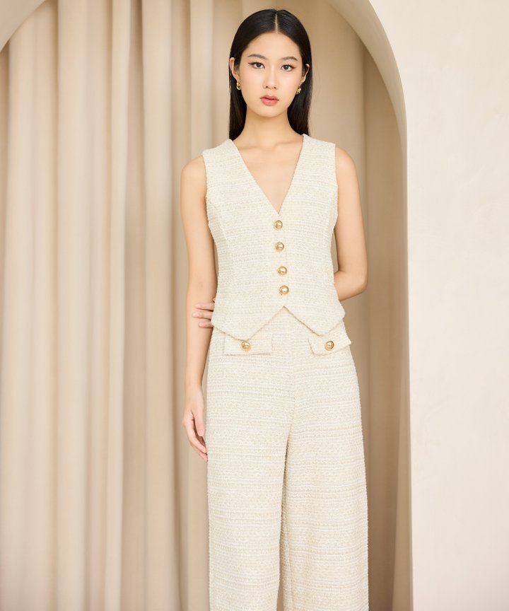 Londoner Military Vest - Cream