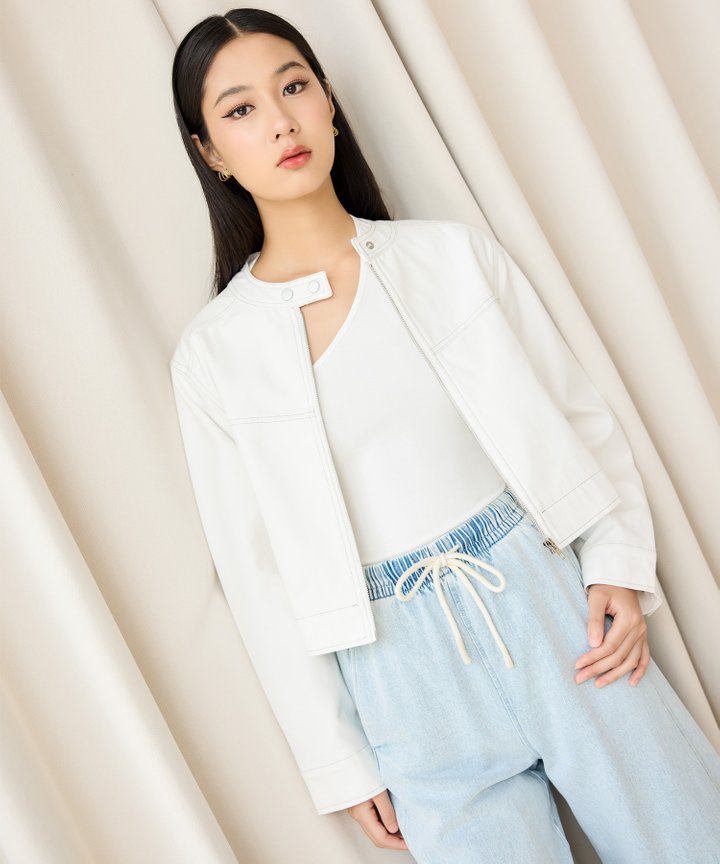 Marc Biker Jacket - White