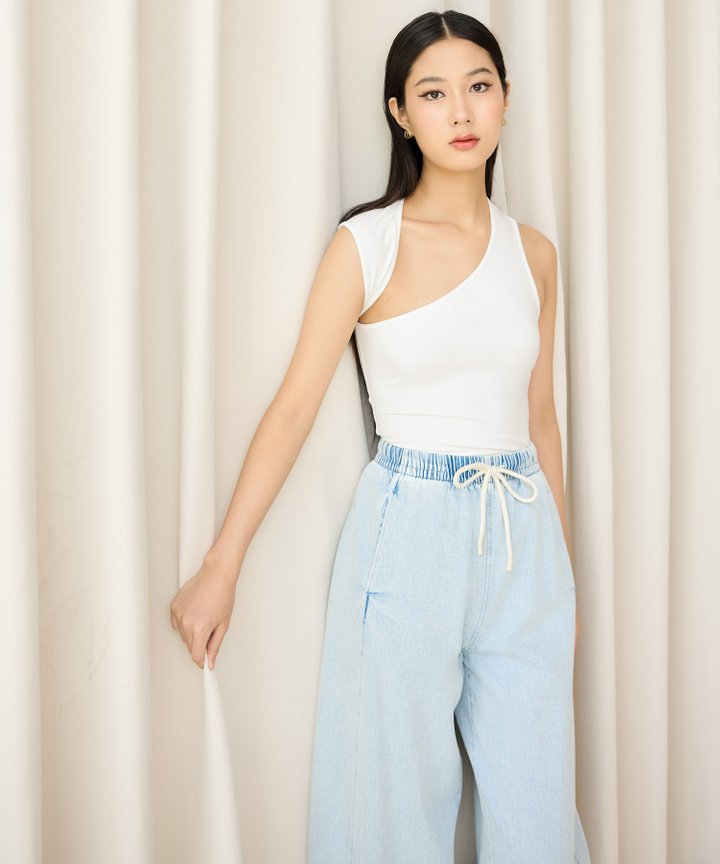 Martina Asymmetrical Top - White